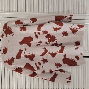 SHEIN Brown and Cream Knit Sweater